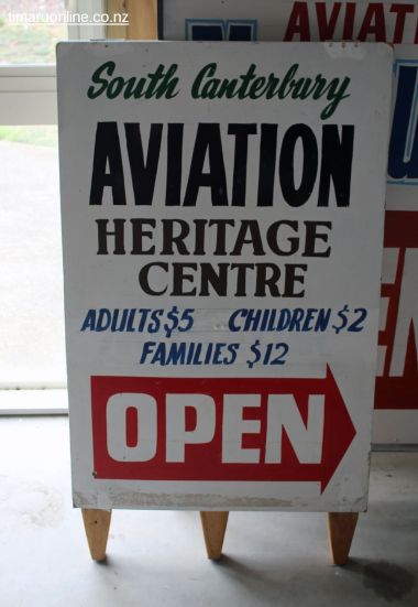The South Canterbury Aviation Heritage Centre is open Tuesdays, Sundays and public holidays between 2pm and 4pm